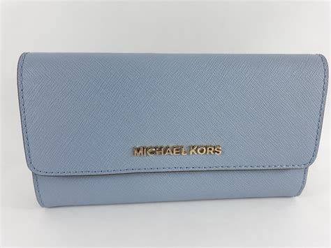 michael kors jet set pale blue wallet